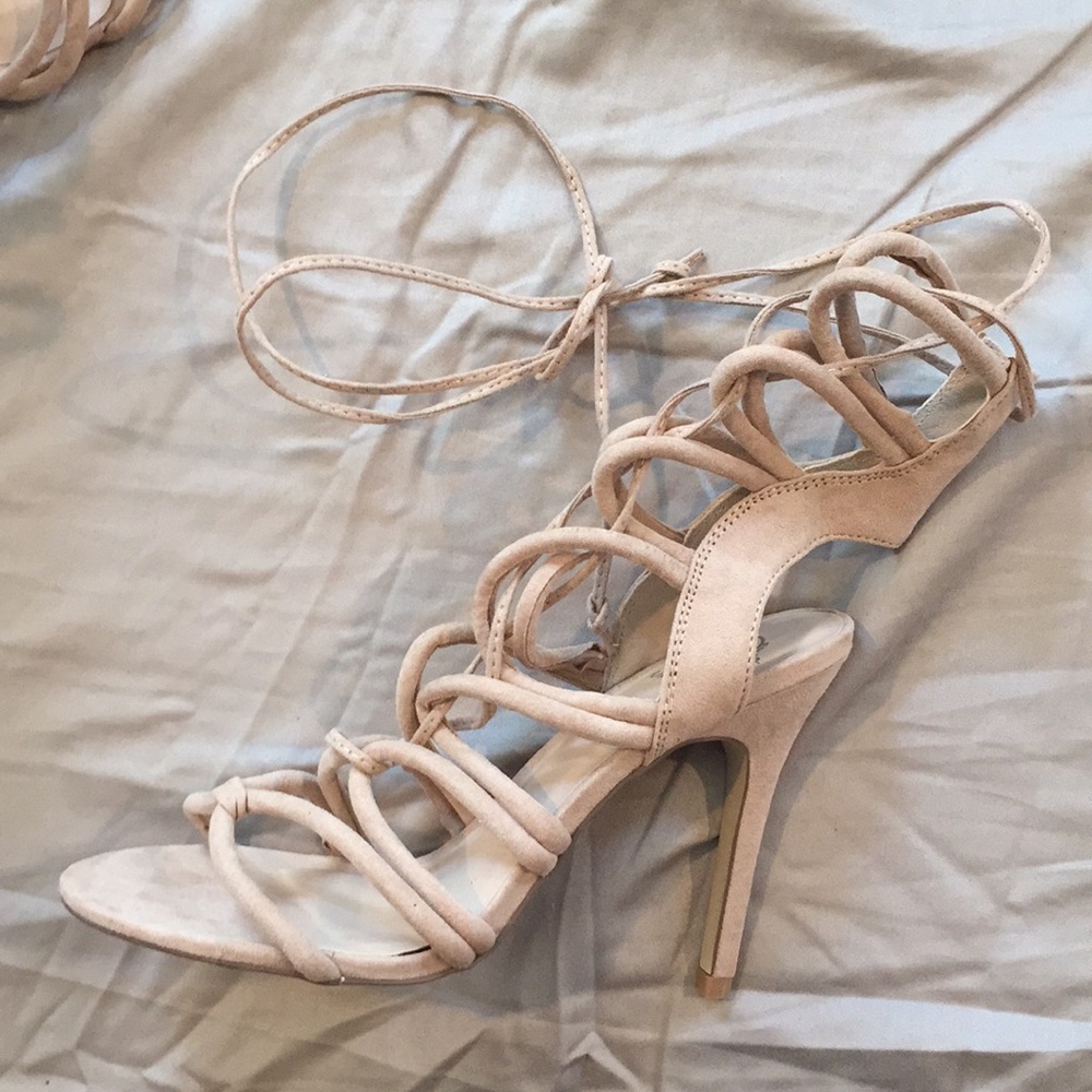 Wild rose ankle wrap heels